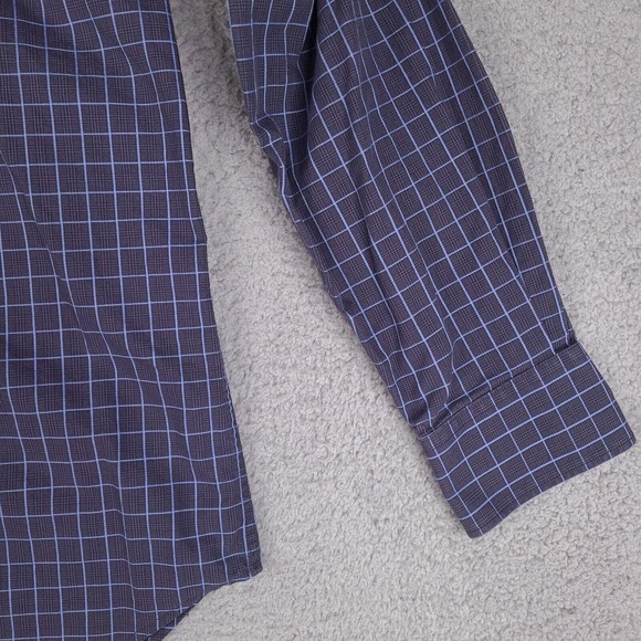 Thomas Dean Shirt Mens Medium Gray Plaid Long‎ Sleeve Button Down - Picture 6 of 16